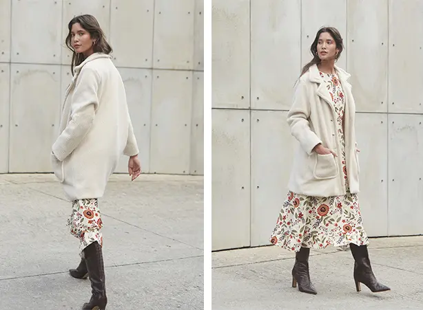 Look com casaco Teddy Look com casaco Teddy