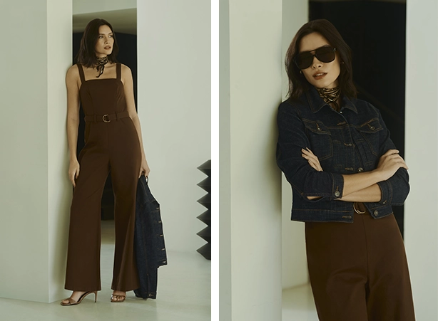 Looks com macacão e jaqueta jeans