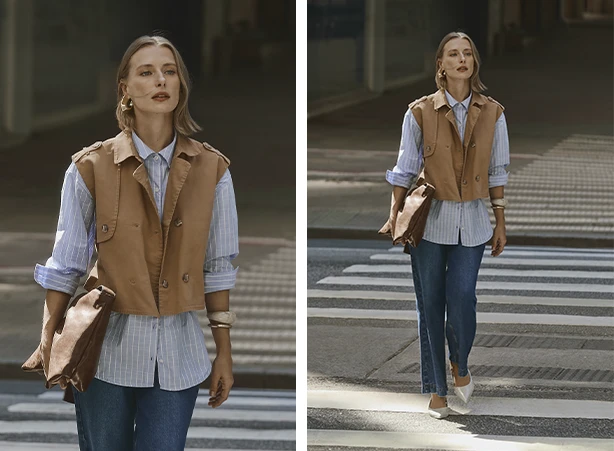 Combinação de camisa com colete Combinação de camisa com colete