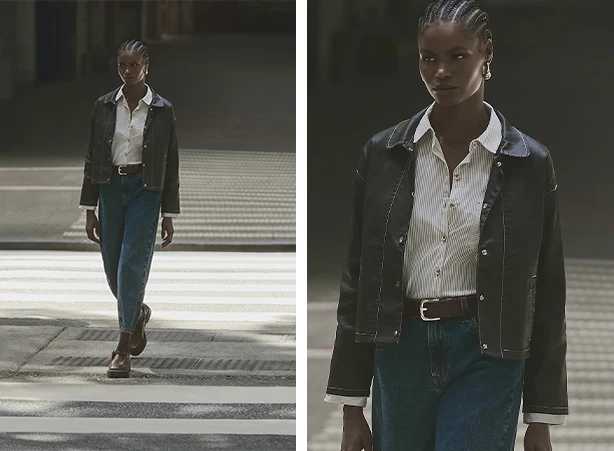 Looks com jaqueta jeans e camisa social Looks com jaqueta jeans e camisa social