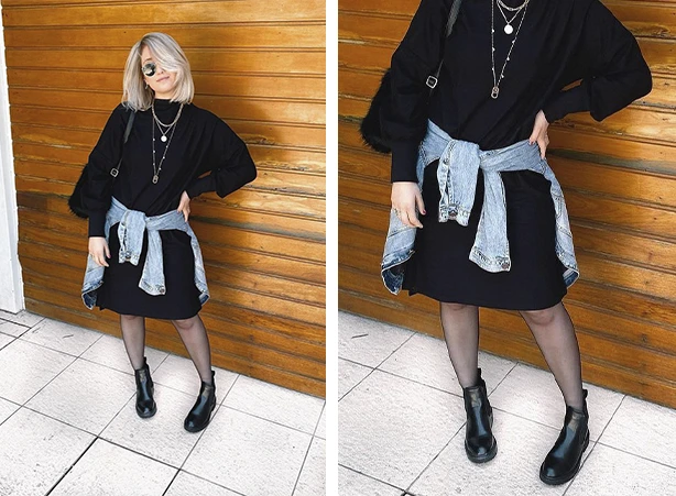 Duo de vestido com meia-calça Duo de vestido com meia-calça