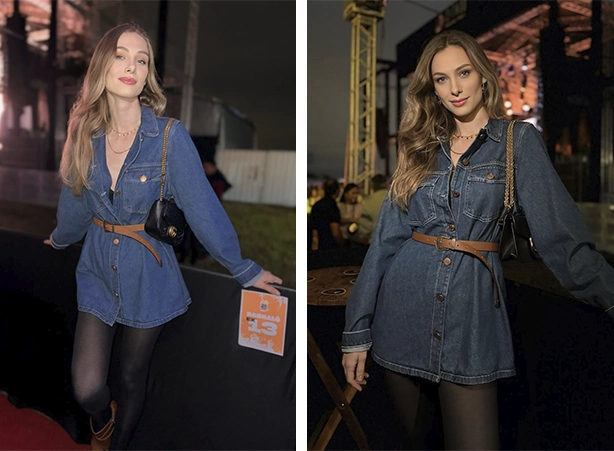 Camisa jeans oversized como vestido Camisa jeans oversized como vestido