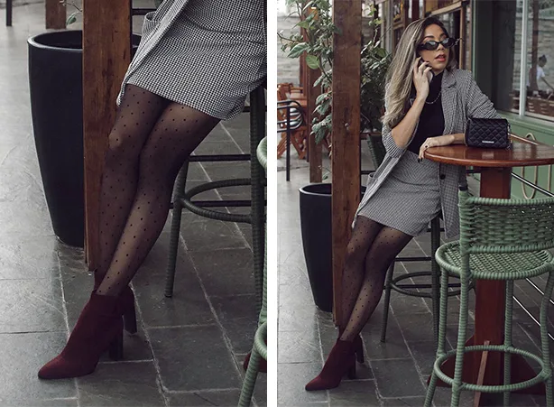 Outfit de saia com bota cano curto Outfit de saia com bota cano curto