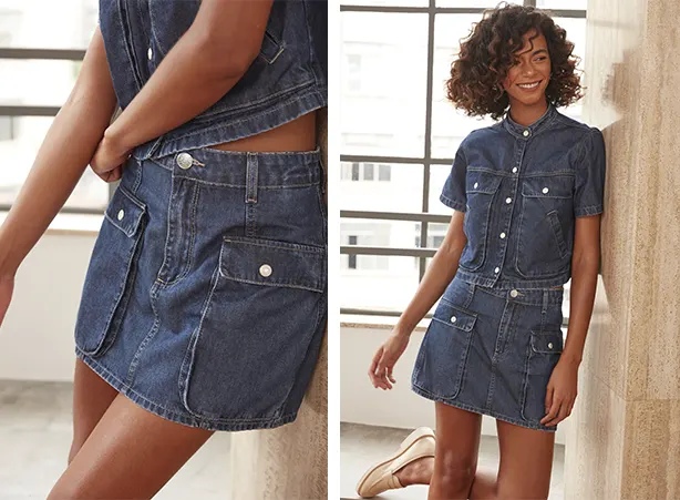 Tipos de saia jeans mini