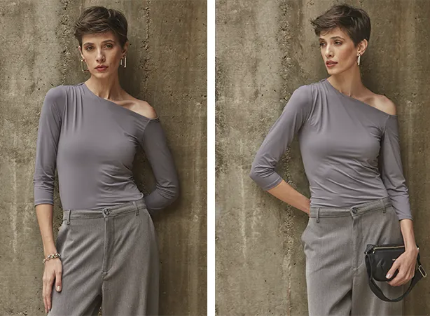 Look monocromático cinza