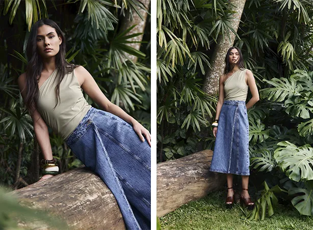 Tipos de saia jeans para produções do dia a dia