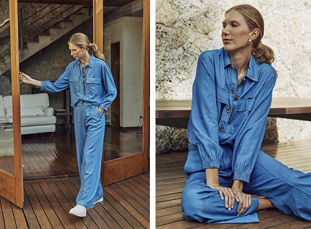Duo all jeans de camisa e pantalona Duo all jeans de camisa e pantalona