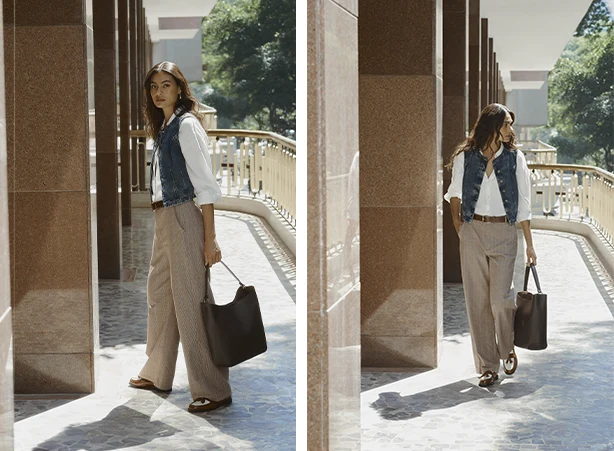 Look com calça alfaiataria xadrez para entrevista de emprego