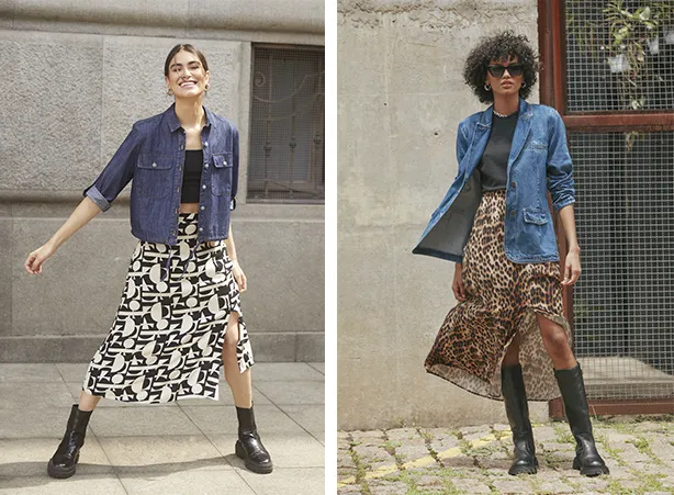 Outfit fashion style street com saia midi Outfit fashion style street com saia midi