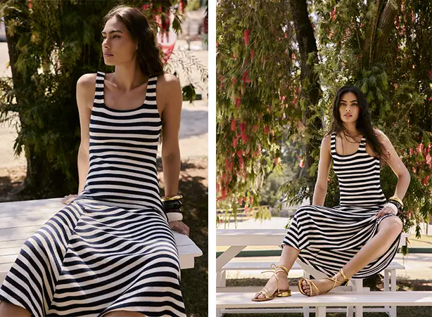 Mood navy com vestido listrado Mood navy com vestido listrado