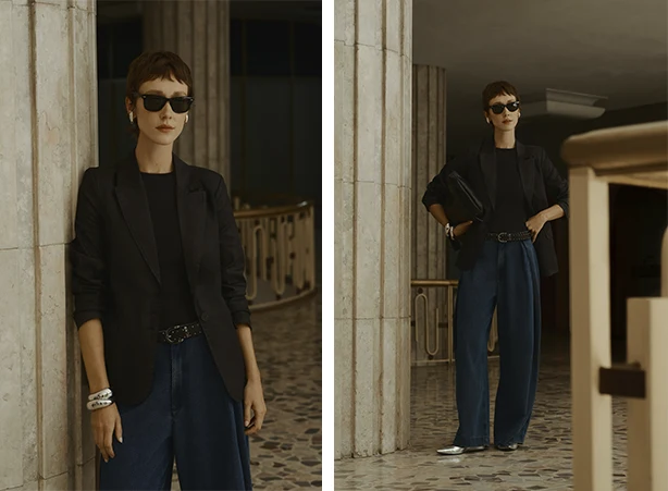 Look com blazer e calça jeans para entrevista de emprego