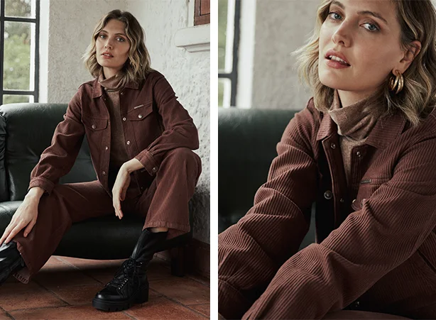 Look monocromático com marrom