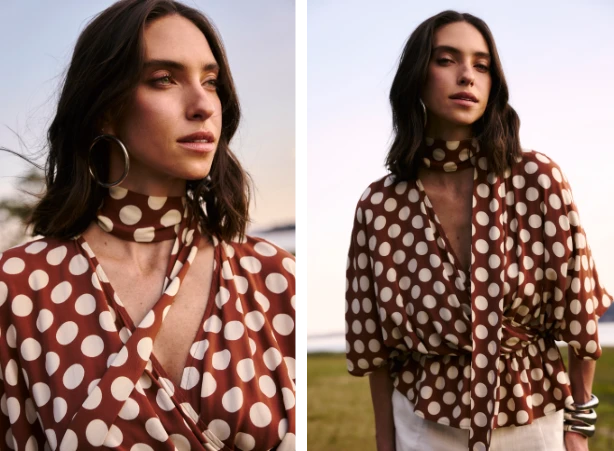 Look feminino com blusa de estampa poá Look feminino com blusa de estampa poá