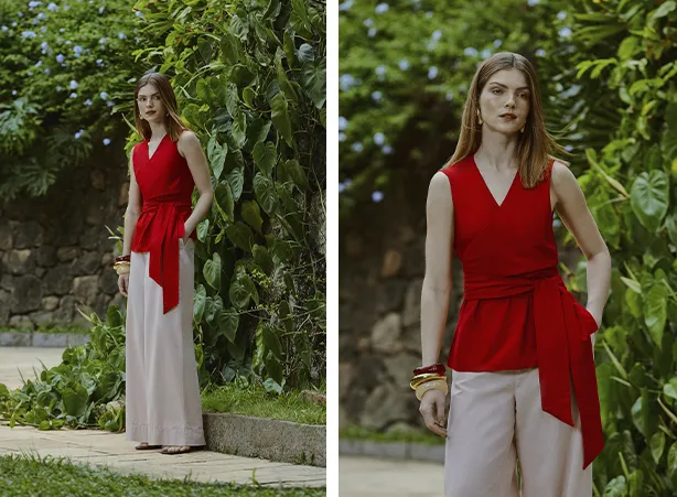 Look sofisticado com calça pantalona ampla Look sofisticado com calça pantalona ampla