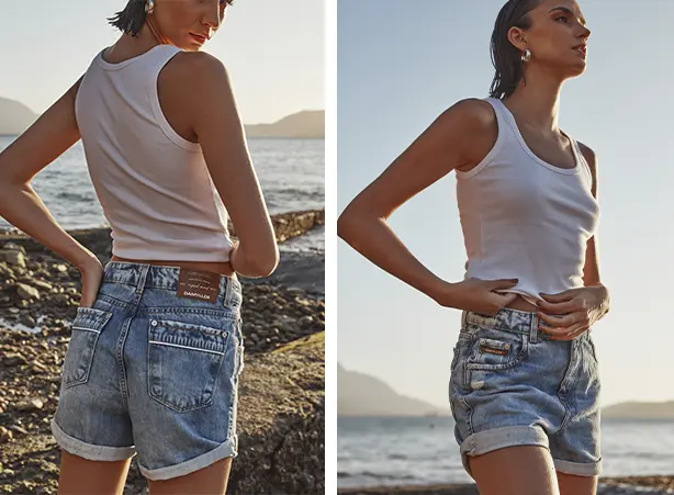 Dicas de look com short jeans Dicas de look com short jeans