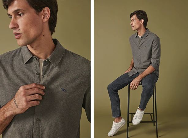 Combo de camisa social com calça jeans Combo de camisa social com calça jeans