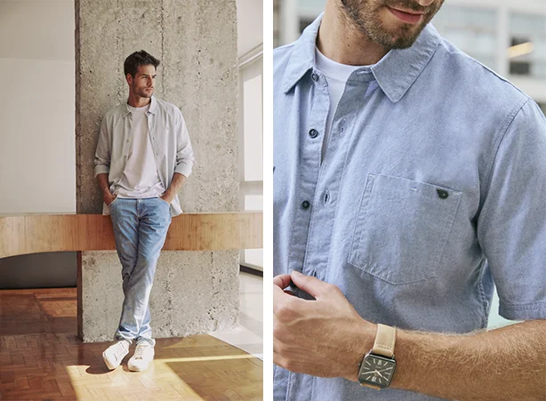 Composições masculinas com branco e jeans Composições masculinas com branco e jeans