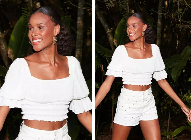 Looks com short e cropped com detalhes românticos