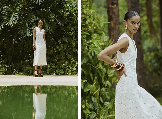 Tendência da estação: vestido em laise