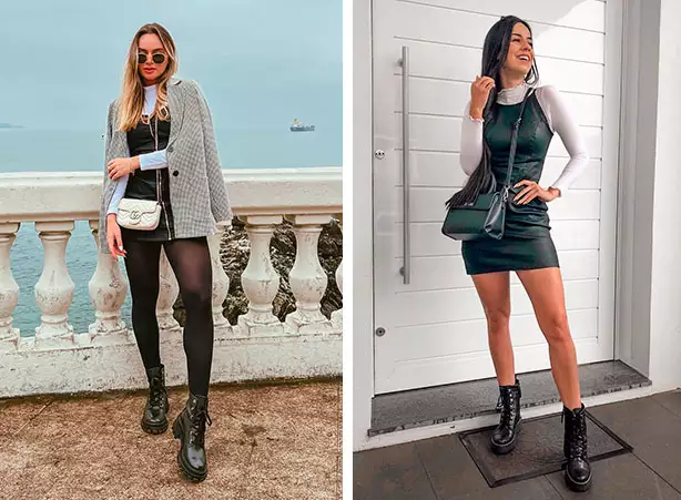 Looks de vestido com coturno Looks de vestido com coturno