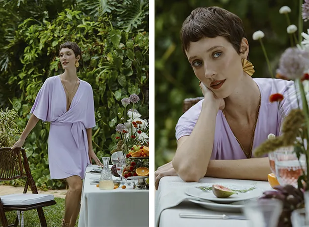 Looks com vestido de modelagem transpassada Looks com vestido de modelagem transpassada