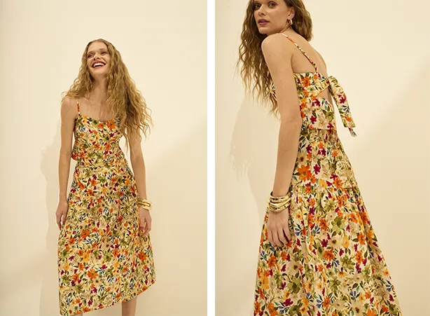 Conjunto feminino de estampa floral Conjunto feminino de estampa floral