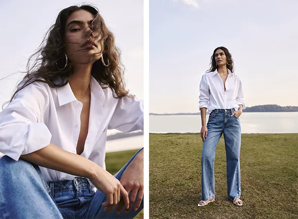 Roupa para Réveillon: camisa branca e calça jeans