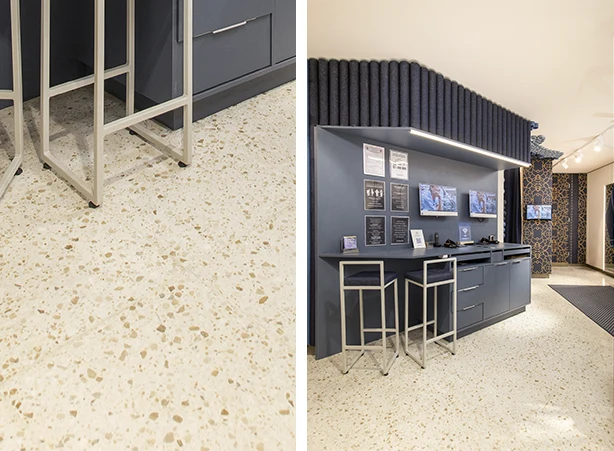 Reuso pedra portuguesa nas lojas Damyller Reuso pedra portuguesa nas lojas Damyller