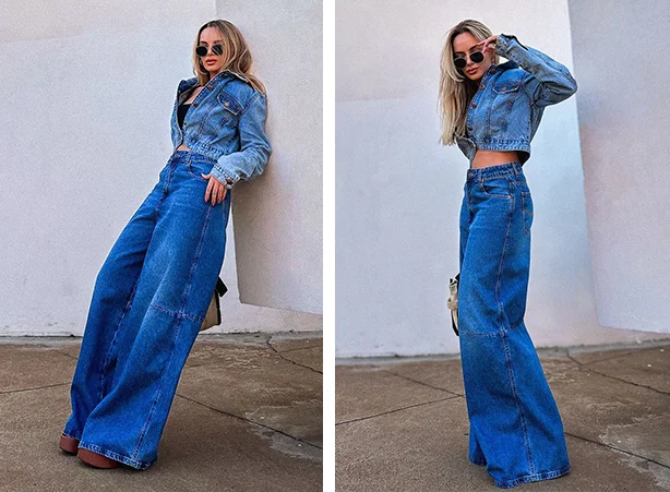 Looks com cropped preto e calça oversized