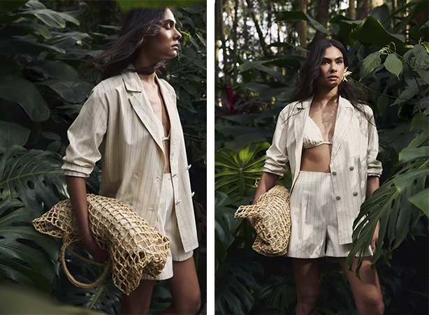 Conjunto de verão com blazer e short