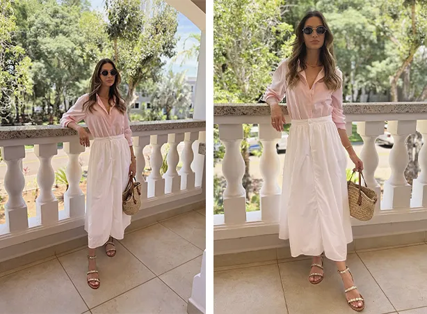 Look elegante feminino com camisa Look elegante feminino com camisa