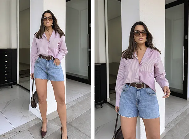 Look casual feminino com short jeans Look casual feminino com short jeans