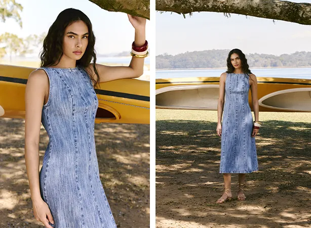 Look com vestido de verão midi