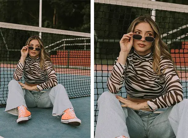 Look de Carnaval com cropped de tule em animal print Look de Carnaval com cropped de tule em animal print