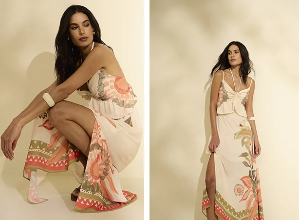 Looks femininos com estampas coloridas e tropicais Looks femininos com estampas coloridas e tropicais