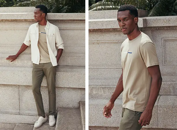 Outfit masculino com camisa como sobreposição Outfit masculino com camisa como sobreposição