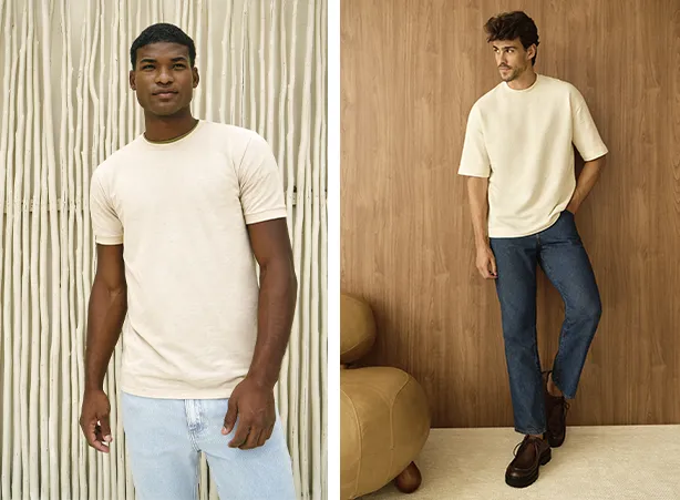 Combinação de camiseta e calça jeans Combinação de camiseta e calça jeans