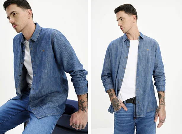 Looks masculinos casuais com camisas jeans