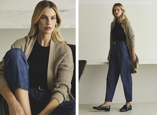 Look comfy com cardigan texturizado Look comfy com cardigan texturizado