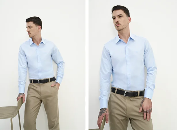 Looks com camisas sociais azul clara