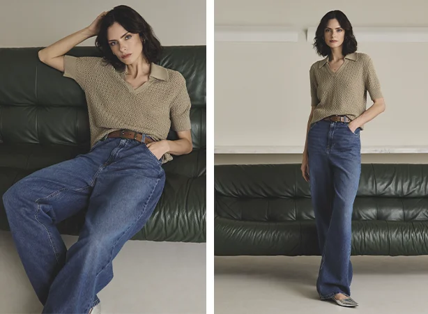 Looks com sapatilha e calça wide Looks com sapatilha e calça wide