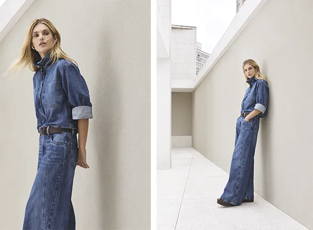 Look com conjunto jeans feminino