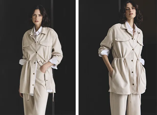 Duo de jaqueta parka e calça new flare Duo de jaqueta parka e calça new flare