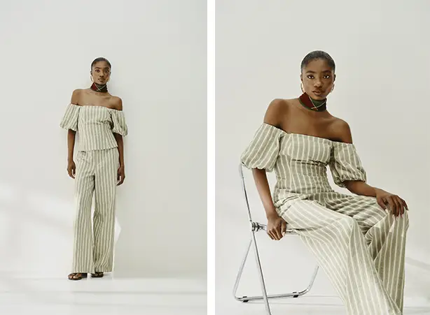 Looks com padronagem listrada em verde e branco