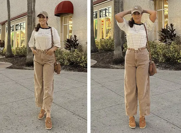 Calça barrel em sarja com tingimento natural Calça barrel em sarja com tingimento natural