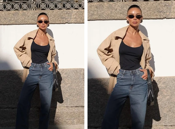 Looks com trench coat e blusa preta