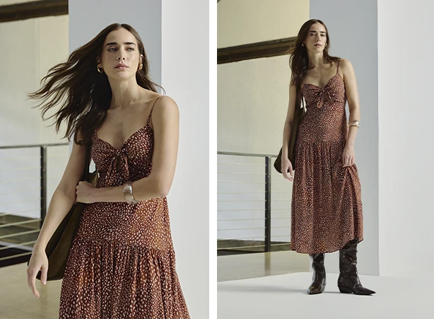 Modelos de vestidos midi estampados