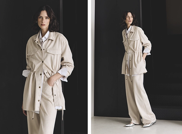 Look comfy com parka em suede e calça Look comfy com parka em suede e calça