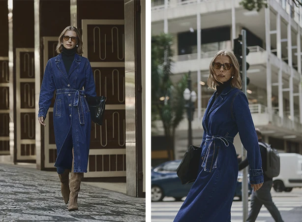Looks com trench coats jeans