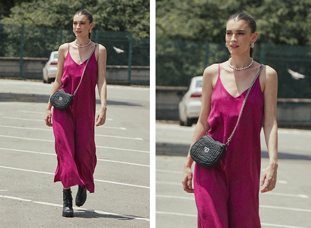 Look com vestido midi e coturno Look com vestido midi e coturno
